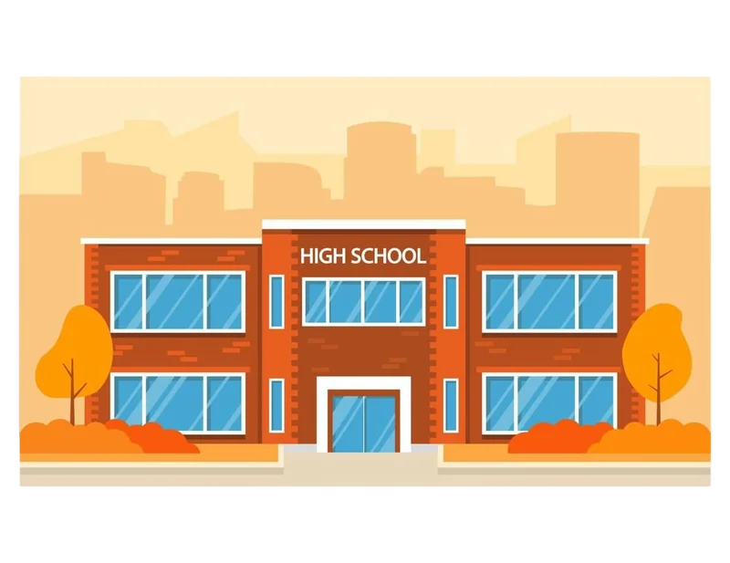 Illustration of a school building